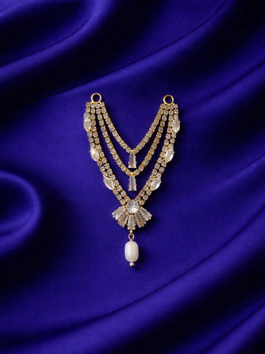 3 layer white Laddu Gopal jewellery for peaceful divine shringar