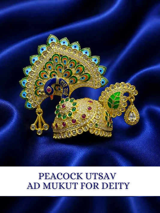 Peacock Utsav AD Mukut for Deity