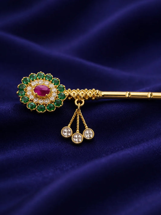 AD flute for Laddu Gopal with sparkling American diamond design