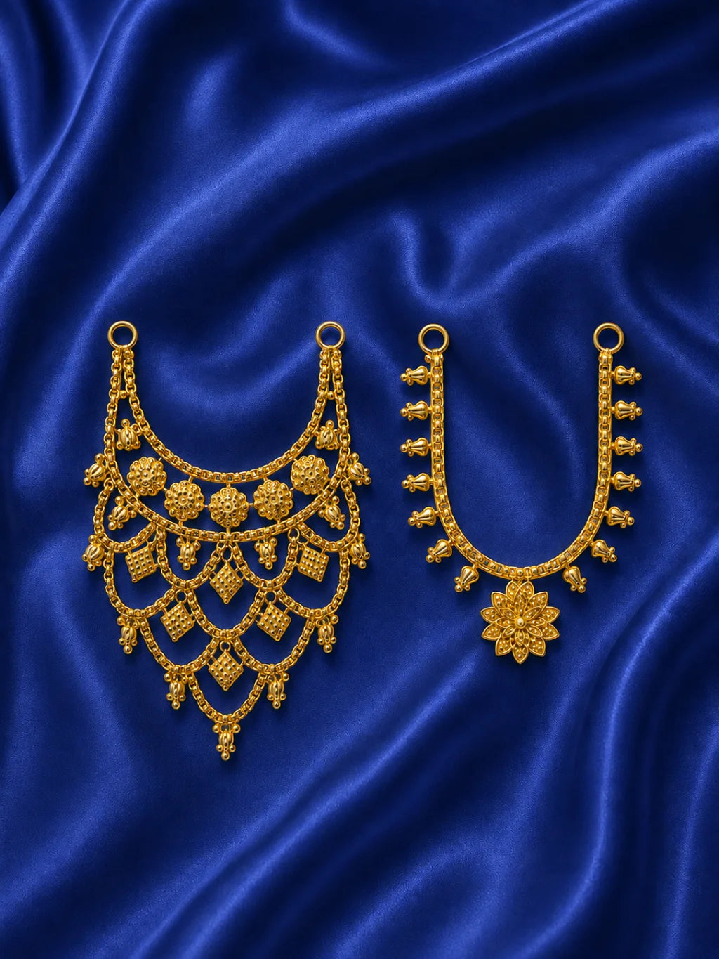 Anuragini Gold-Plated Haar Set of 2 for Laddu Gopal, Radha Rani, Ram Lalla, Mata Rani and Other Deities