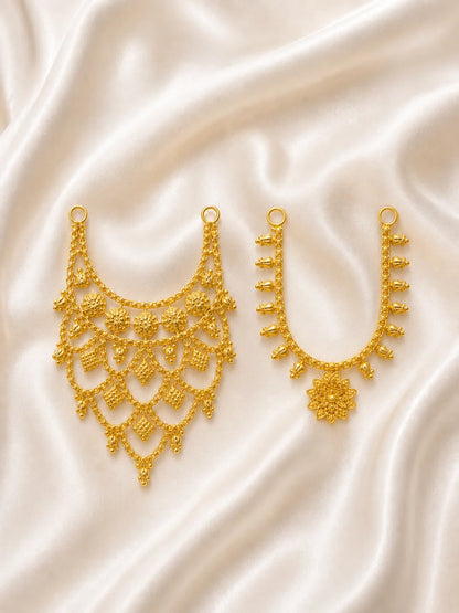 Anuragini Gold-Plated Haar Set of 2 for Laddu Gopal, Radha Rani, Ram Lalla, Mata Rani and Other Deities