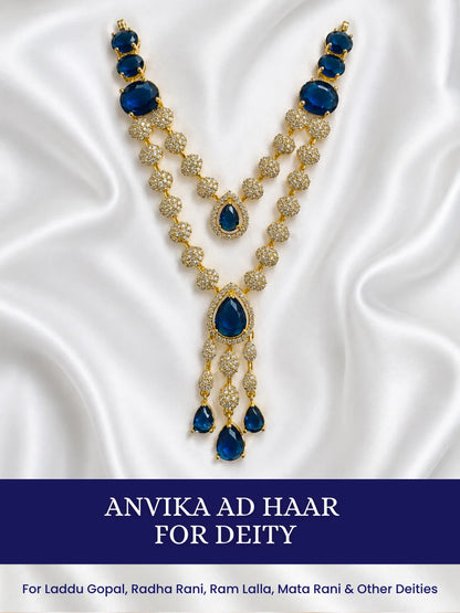 Anvika AD Haar for Deity, adorned with sparkling AD stones to bring refined elegance and radiant beauty to daily and festive shringar.
