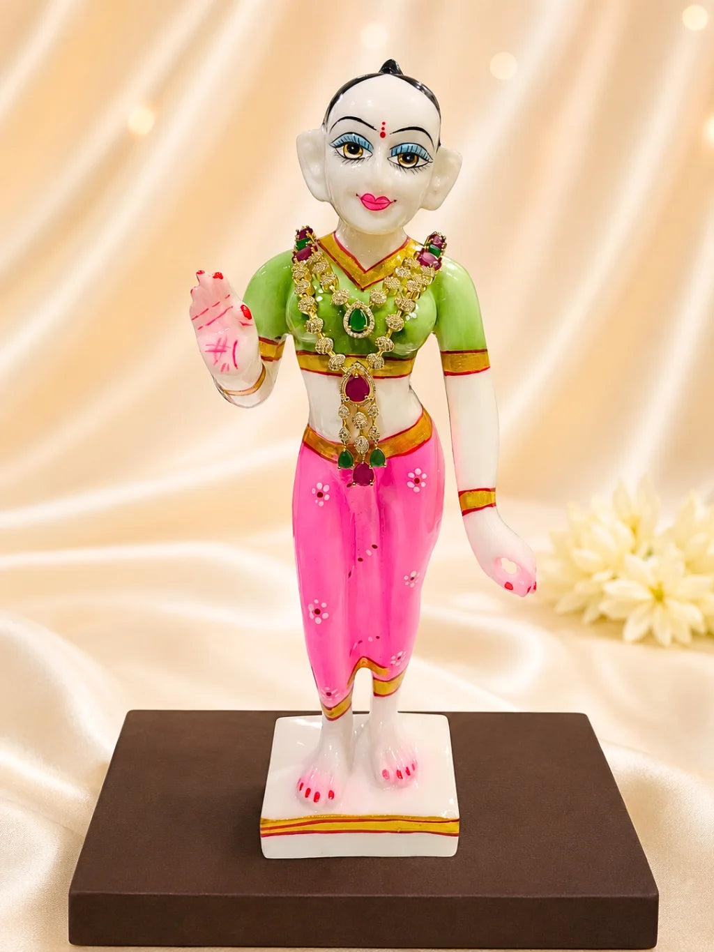 Anvika AD Haar for Deity, adorned with sparkling AD stones to bring refined elegance and radiant beauty to daily and festive shringar.

