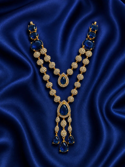 Anvika AD Haar for Deity, adorned with sparkling AD stones to bring refined elegance and radiant beauty to daily and festive shringar.
