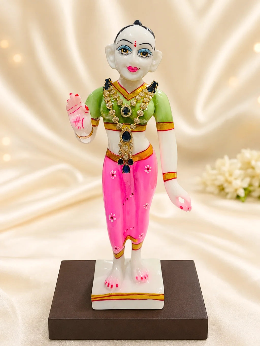 Anvika AD Haar for Deity, adorned with sparkling AD stones to bring refined elegance and radiant beauty to daily and festive shringar.
