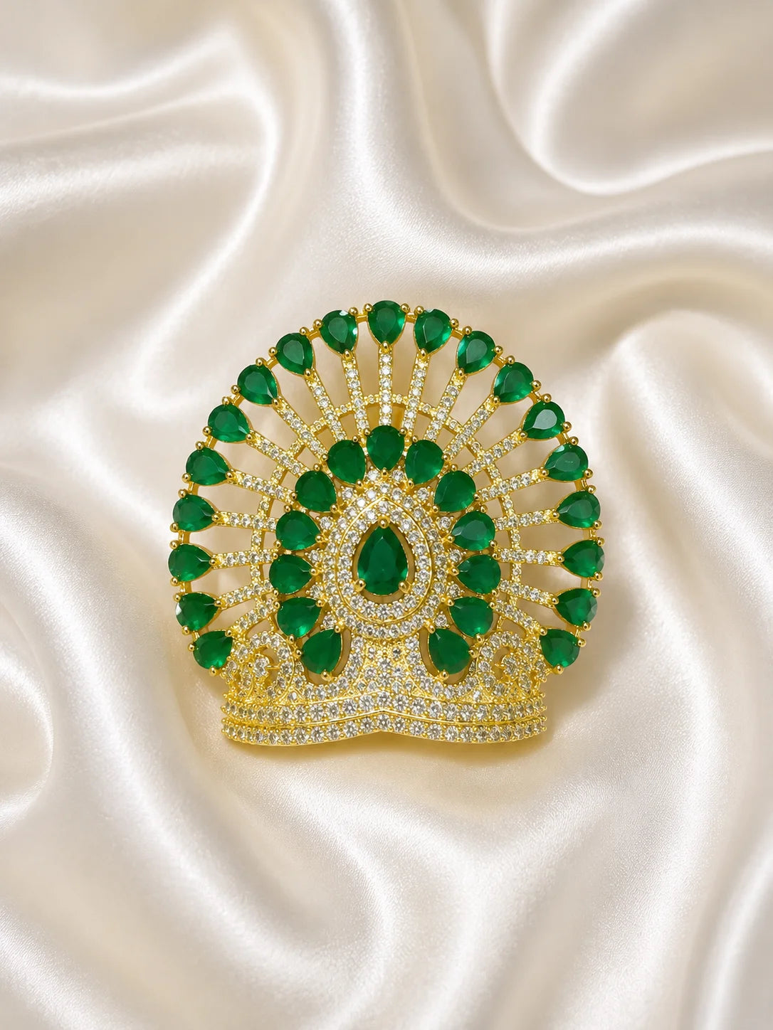 Aura AD Stone Mukut for Laddu Gopal with sparkling American diamond stone work