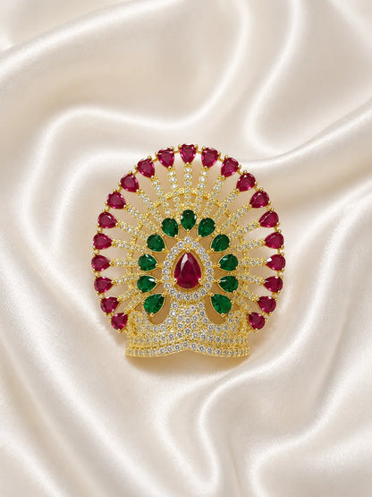 Aura AD Stone Mukut for Laddu Gopal with sparkling American diamond stone work