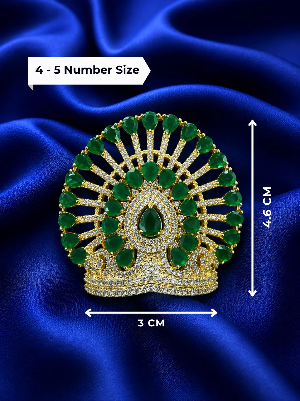 Aura AD Stone Mukut for Laddu Gopal with sparkling American diamond stone work