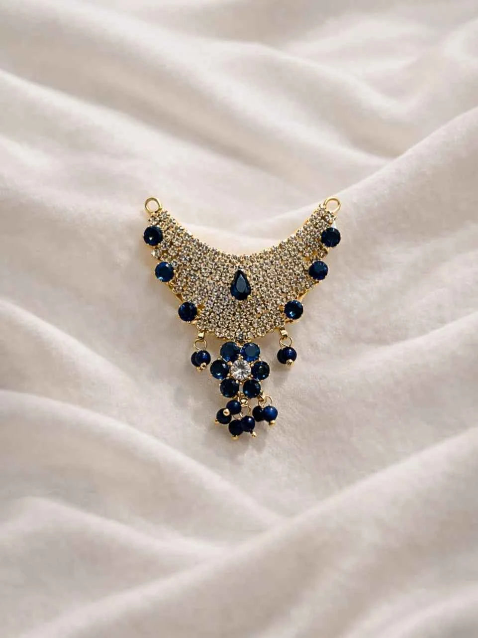 Blue devotional jewellery for God for peaceful divine shringar