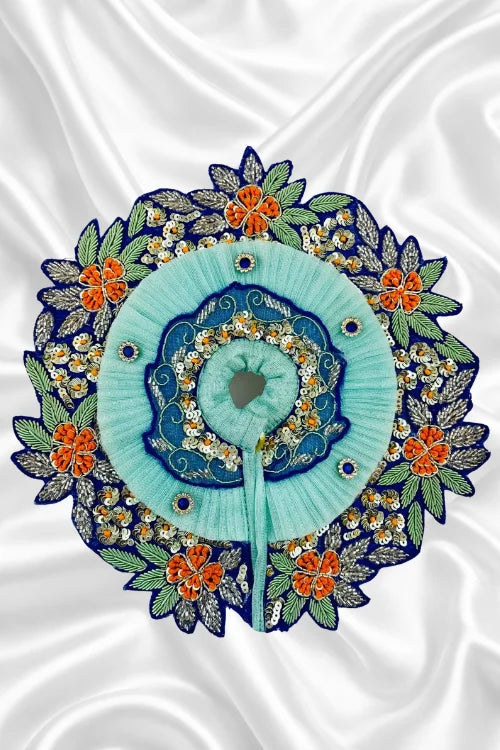 Blue zari work Laddu Gopal dress handcrafted festive shringar poshak