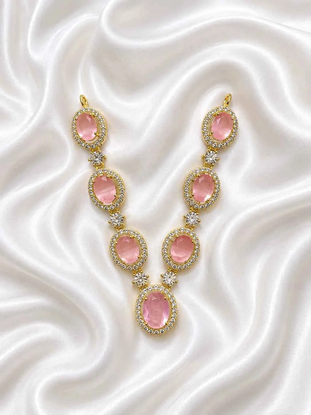 Celestial Oval Gemstone Kanth-Haar for Kanha Ji