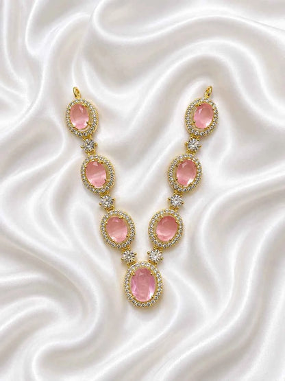 Celestial Oval Gemstone Kanth-Haar for Kanha Ji