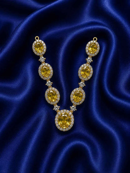 Celestial Oval Gemstone Kanth-Haar for Kanha Ji