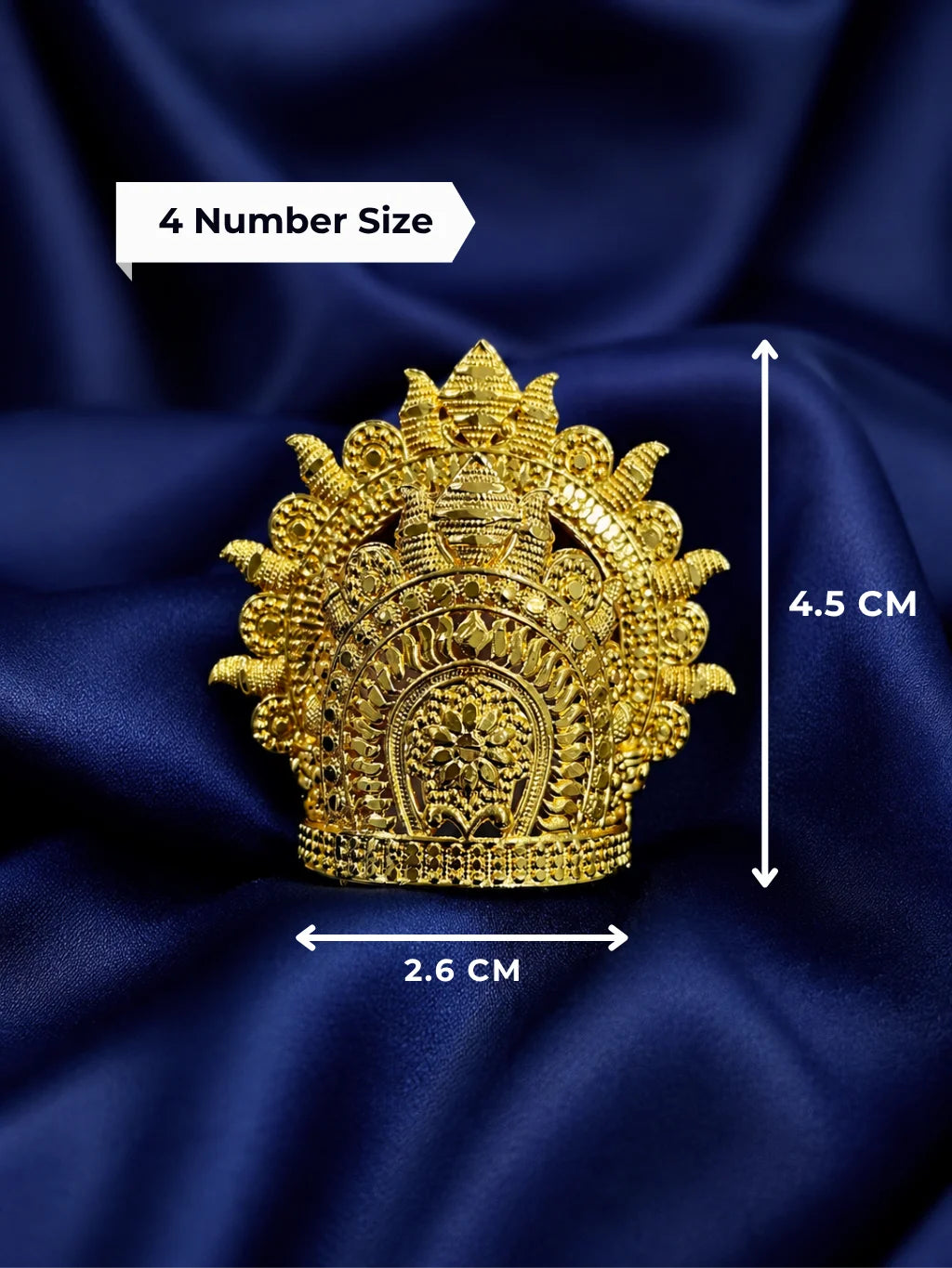 Chandrakala handcrafted gold-plated deity mukut for Laddu Gopal with intricate traditional craftsmanship