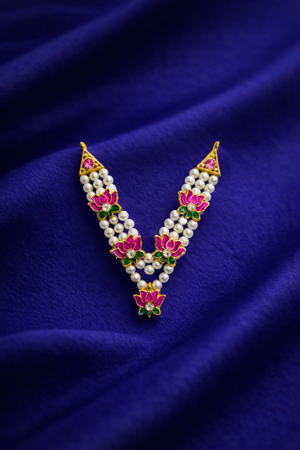 Lotus Pearl Laddu Gopal Mala | Meenakari Jewellery for Thakur Ji