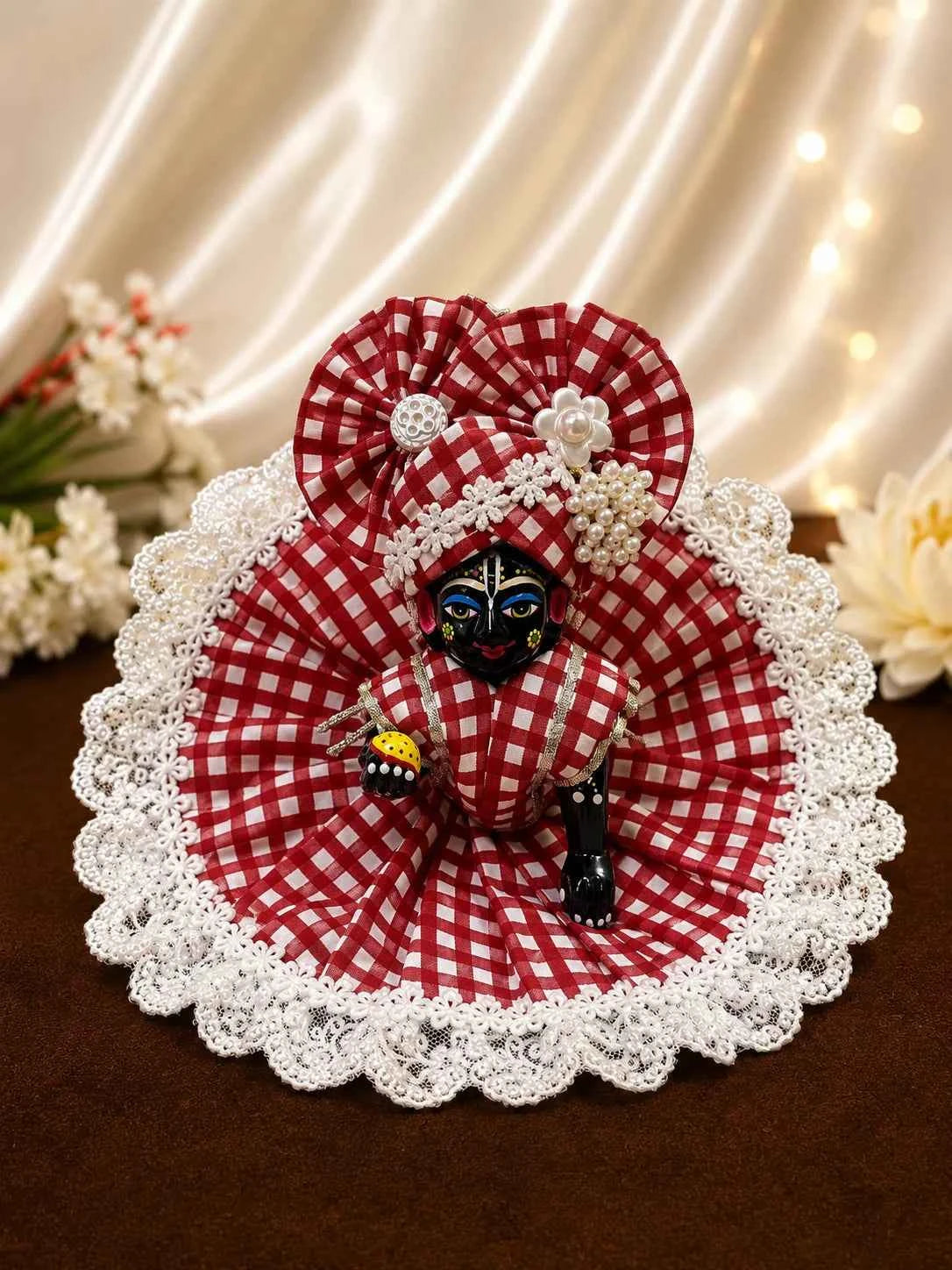 Classic Cotton Check Poshak for Laddu Gopal
