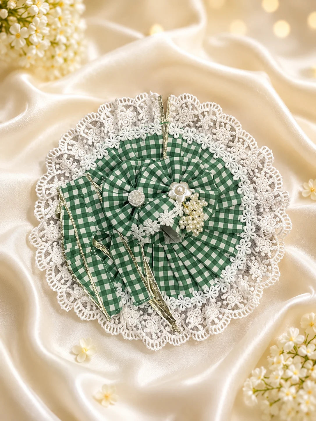 Classic cotton check poshak for Laddu Gopal with traditional checked pattern