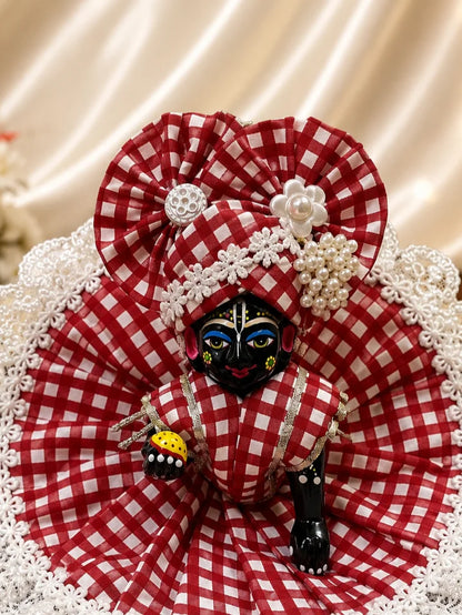 Classic cotton check poshak for Laddu Gopal with traditional checked pattern