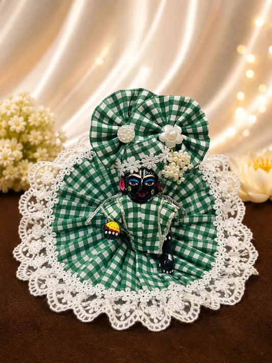 Classic Cotton Check Poshak for Laddu Gopal