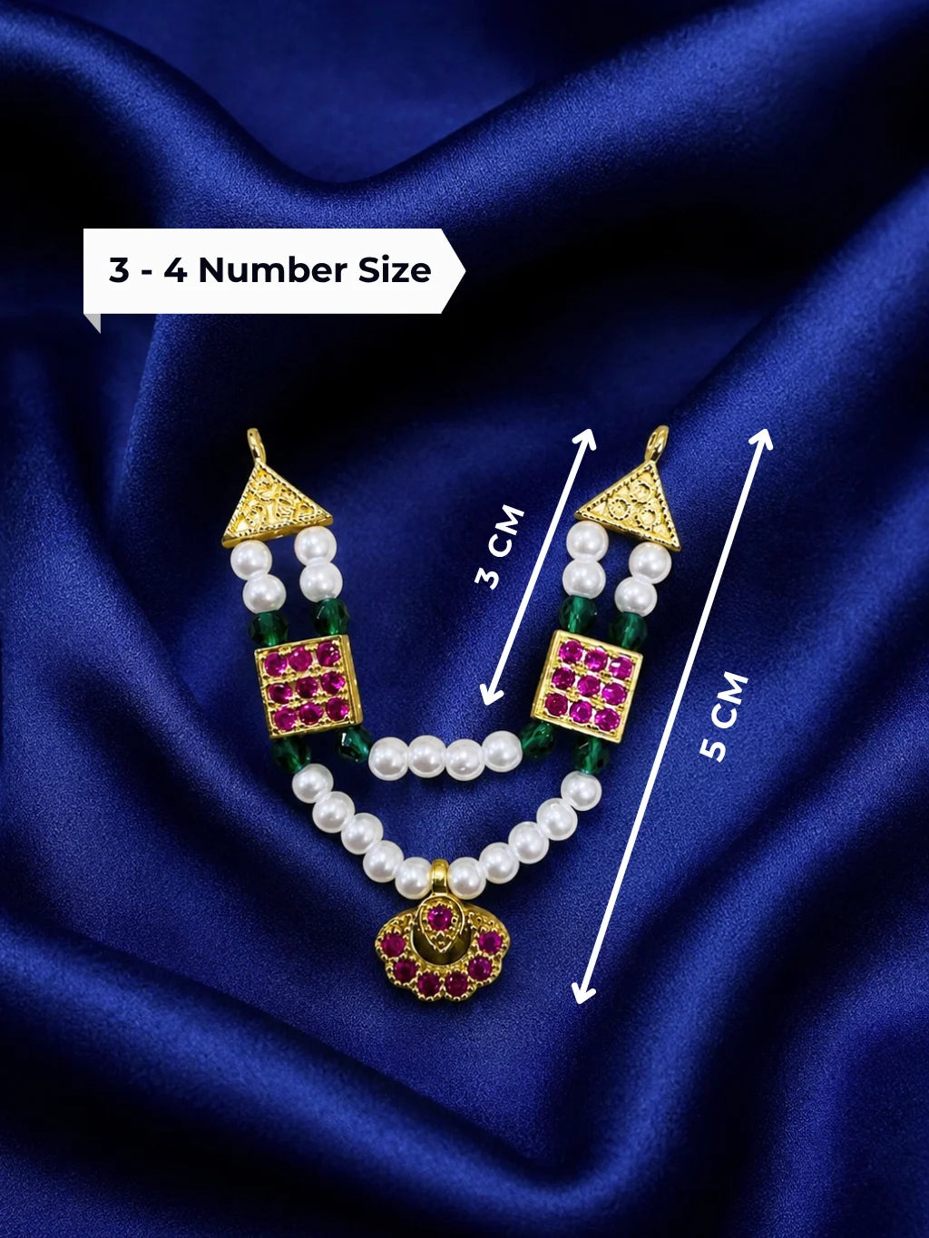 Classic Pearl and AD Mala for Laddu Gopal with pearls and sparkling American diamond stones