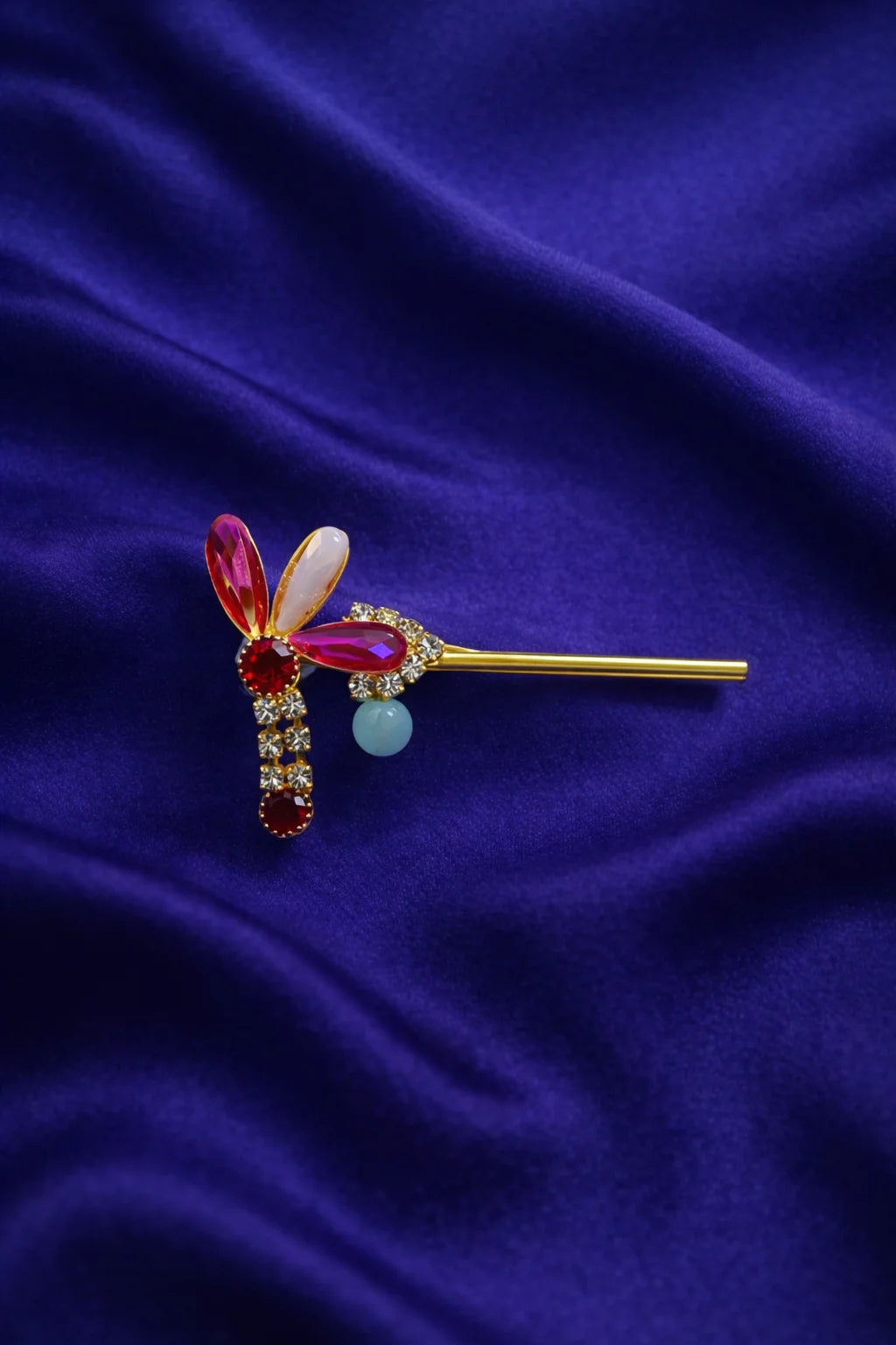 Colorful multicolor stone work Laddu Gopal basuri for royal shringar