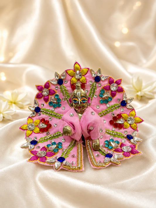Coral Multicolor Floral Poshak for Laddu Gopal
