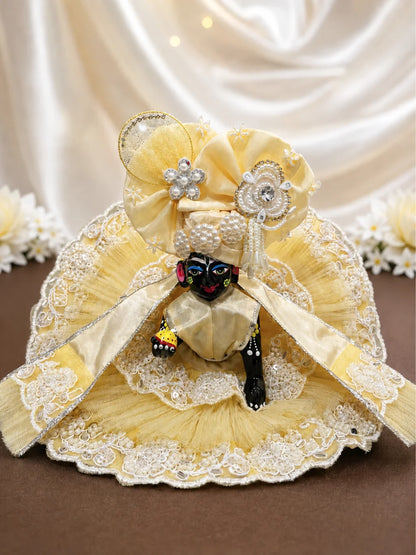 Cream Color Double-Layered Laddu Gopal Poshak