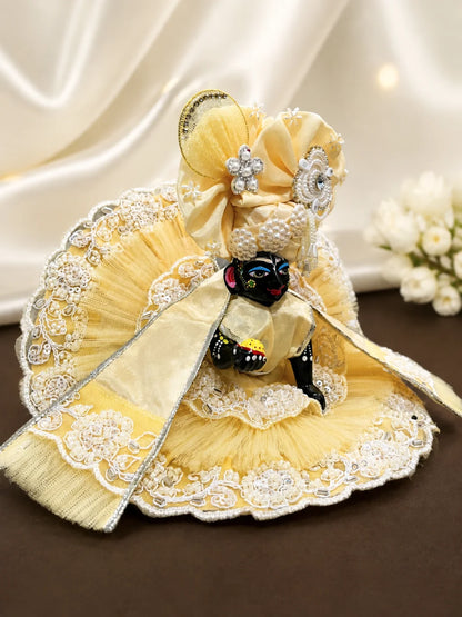 Cream Color Double-Layered Laddu Gopal Poshak