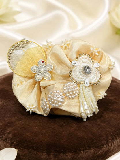 Cream Color Double-Layered Laddu Gopal Poshak