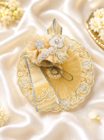 Cream Color Double-Layered Laddu Gopal Poshak