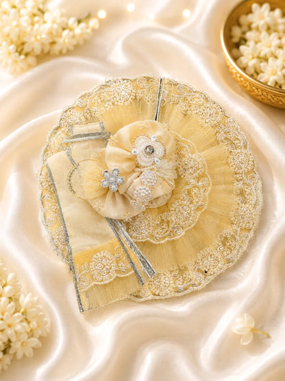 Cream Color Double-Layered Laddu Gopal Poshak