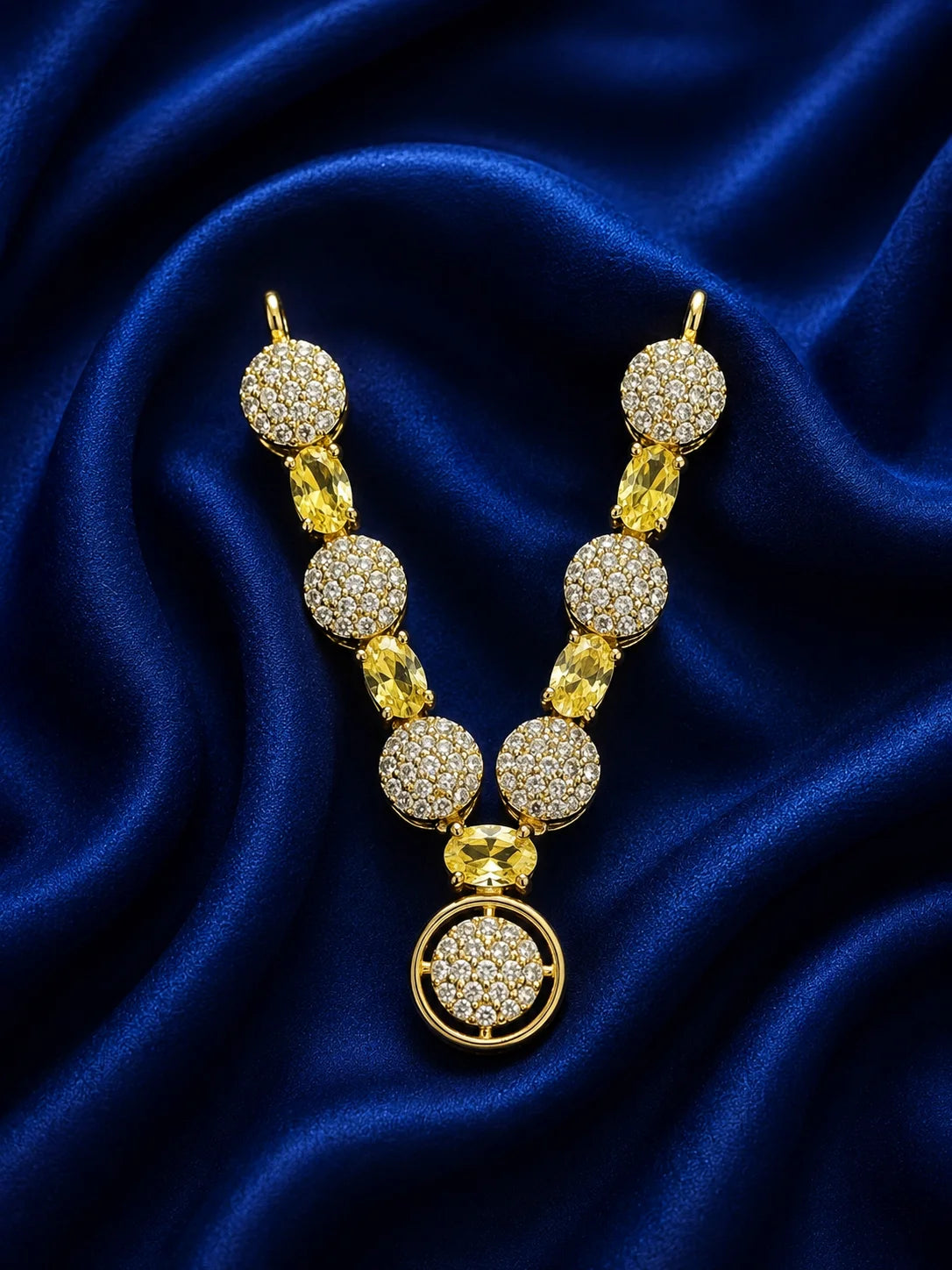Crystal AD Necklace for Laddu Gopal with sparkling American diamond design