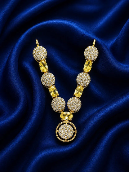 Crystal AD Necklace for Laddu Gopal with sparkling American diamond design