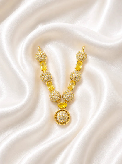 Crystal AD Necklace for Laddu Gopal with sparkling American diamond design