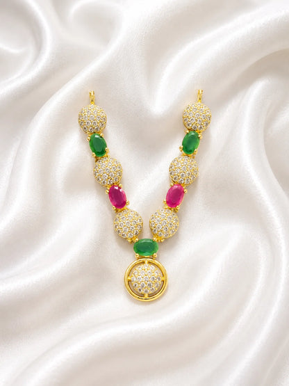 Crystal AD Necklace for Laddu Gopal with sparkling American diamond design