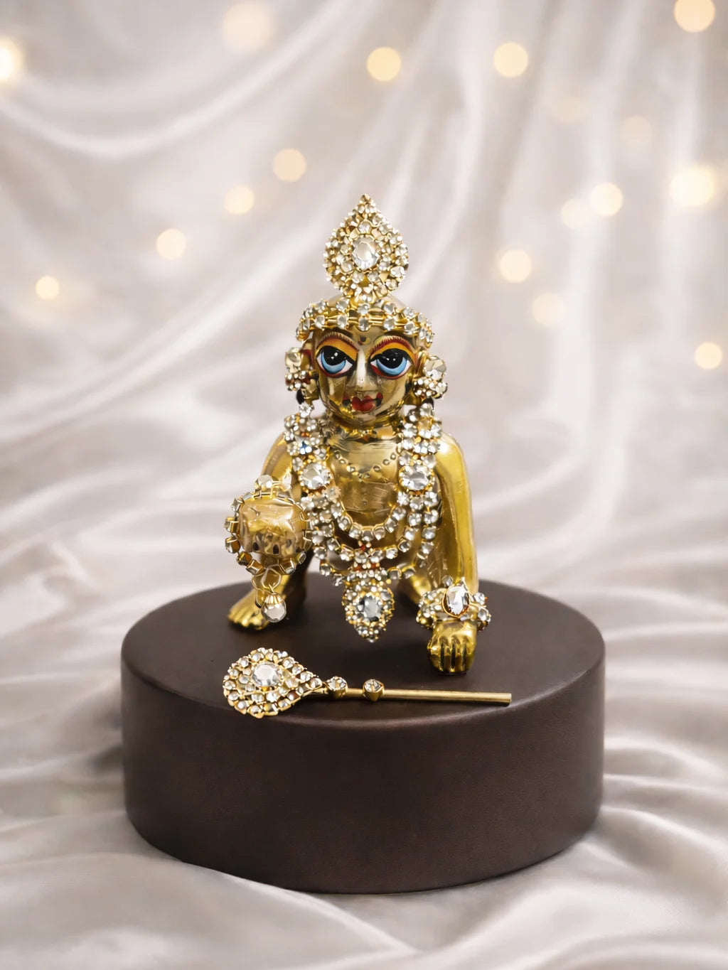 Crystal Color Mukut Mala Set for Laddu Gopal