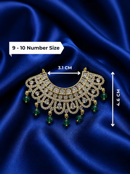Premium gold plated Crystal Hansuli Hasli collar necklace with white American Diamond pave for Laddu Gopal deity shringar