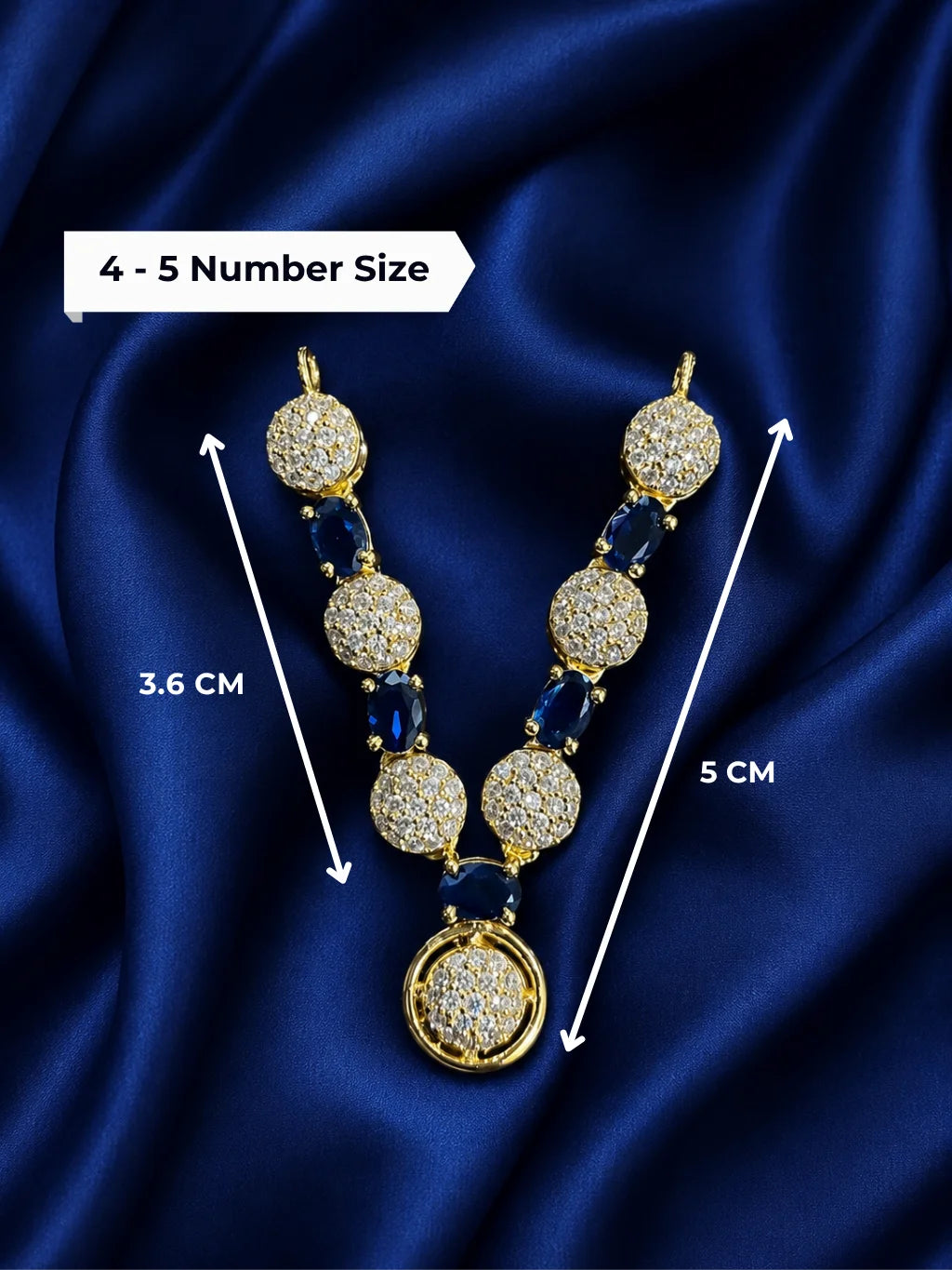 Crystal AD Necklace for Laddu Gopal with sparkling American diamond design