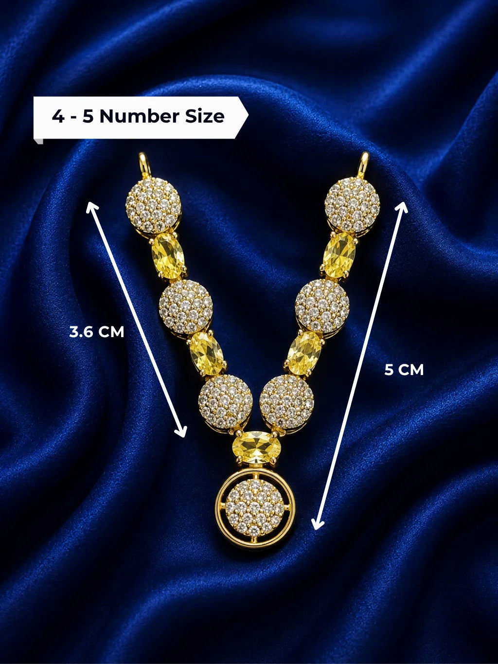Crystal AD Necklace for Laddu Gopal with sparkling American diamond design