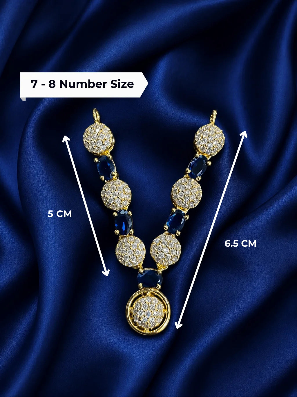 Crystal AD Necklace for Laddu Gopal with sparkling American diamond design
