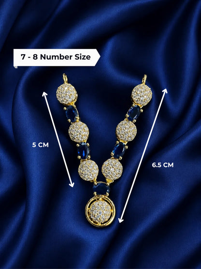 Crystal AD Necklace for Laddu Gopal with sparkling American diamond design