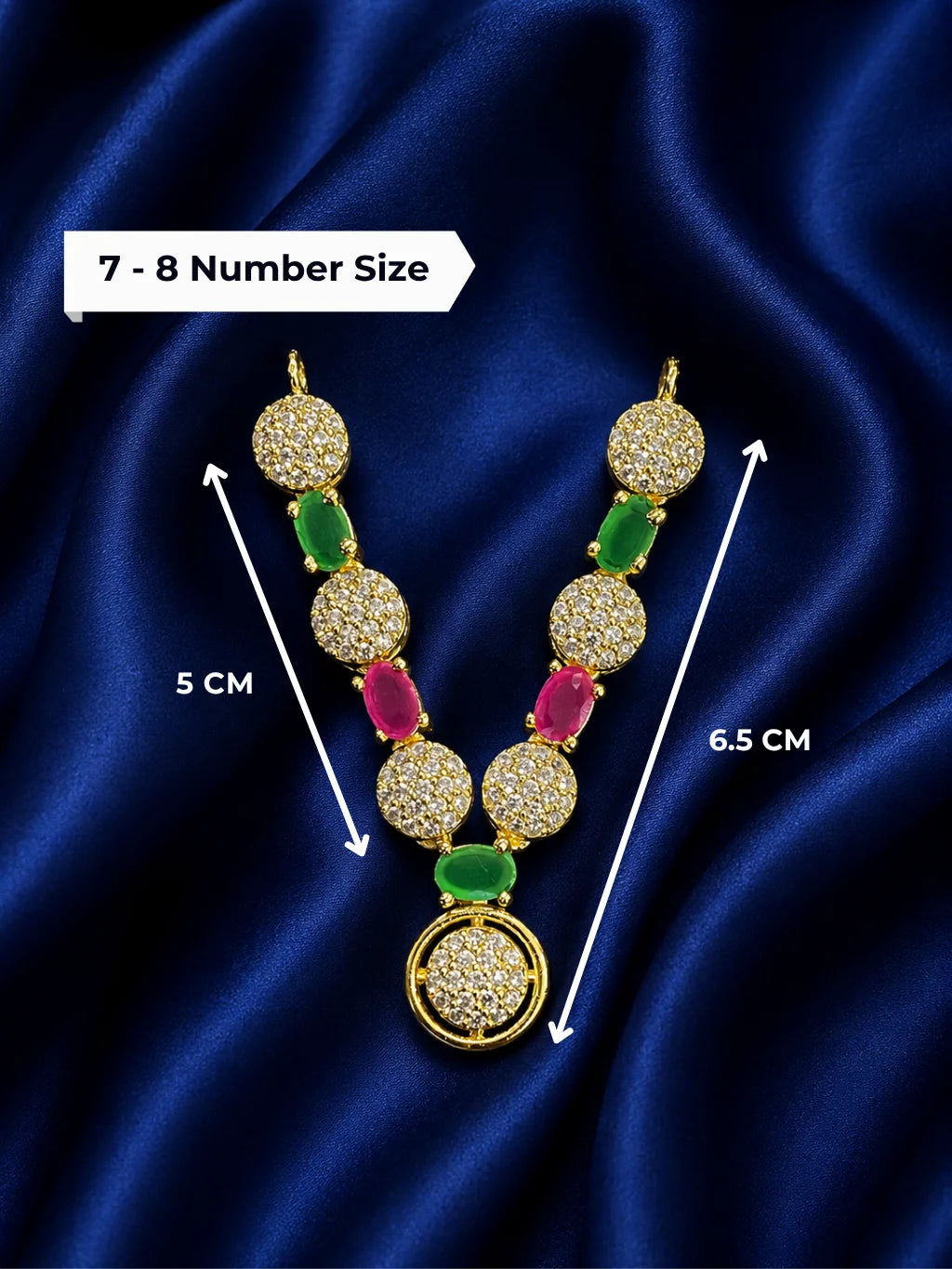 Crystal AD Necklace for Laddu Gopal with sparkling American diamond design