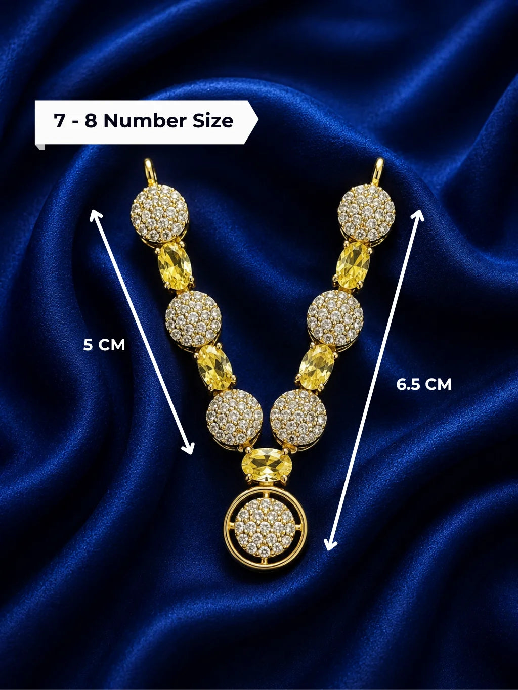 Crystal AD Necklace for Laddu Gopal with sparkling American diamond design