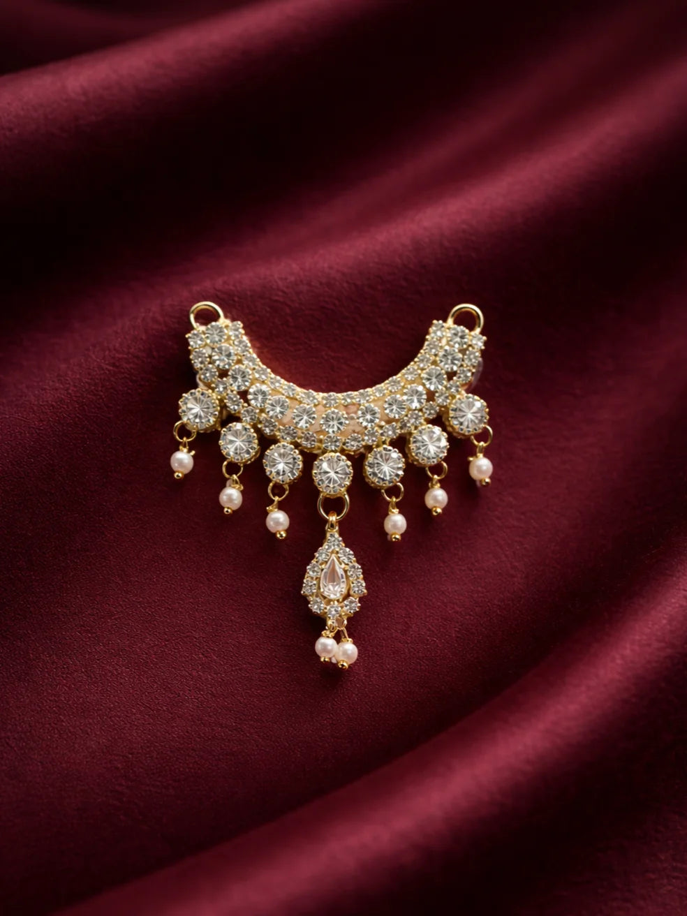 Crystal drops AD work jewellery for Laddu Gopal royal shringar