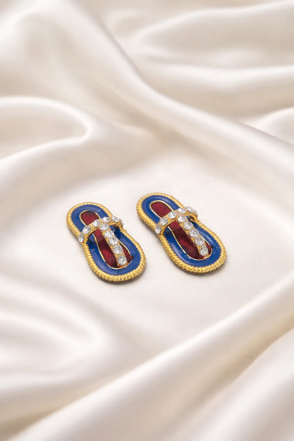 Designer silver stone Laddu Gopal paduka for divine shringar