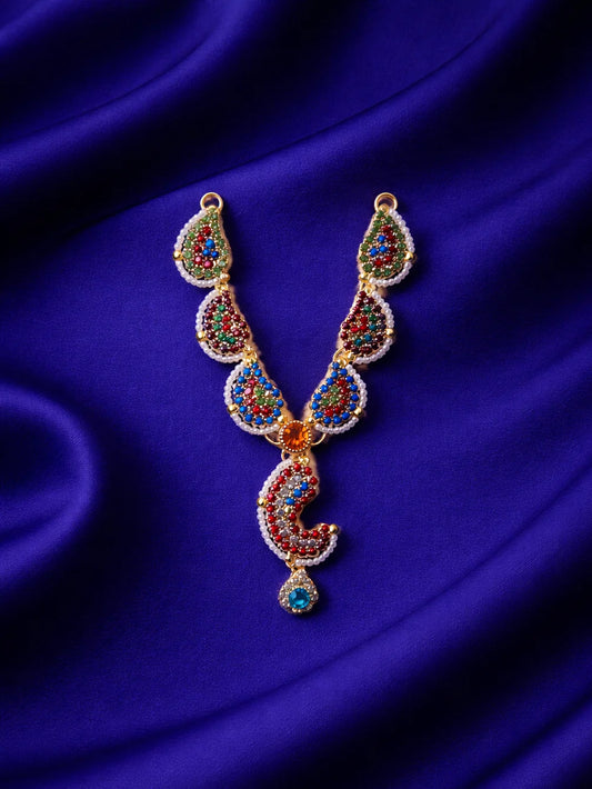 Designer multi-colour pearl Laddu Gopal jewellery for royal festive shringar