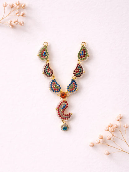 Designer multi-colour pearl Laddu Gopal jewellery for royal festive shringar