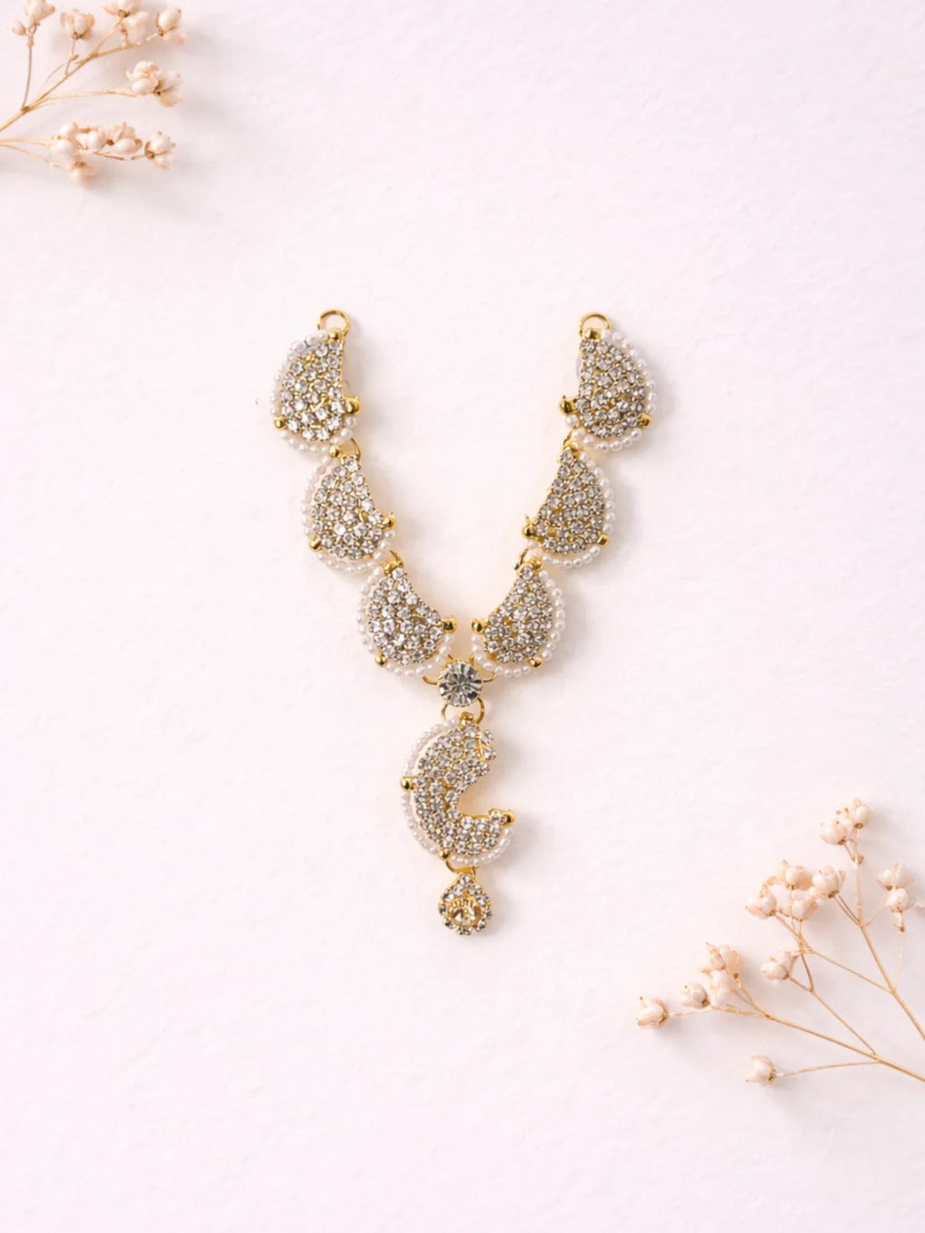 Designer silver pearl Laddu Gopal jewellery for elegant divine shringar