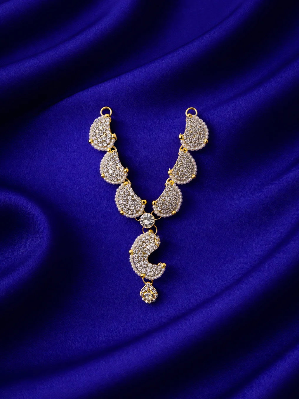 Designer silver pearl Laddu Gopal jewellery for elegant divine shringar