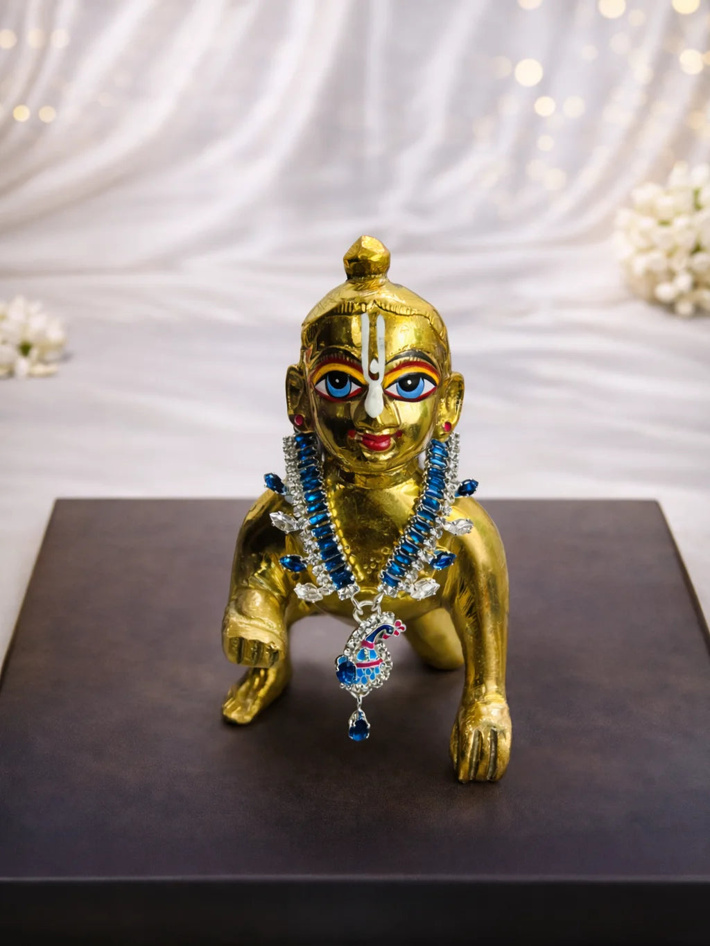 Divine blue jewellery for God for elegant Krishna shringar